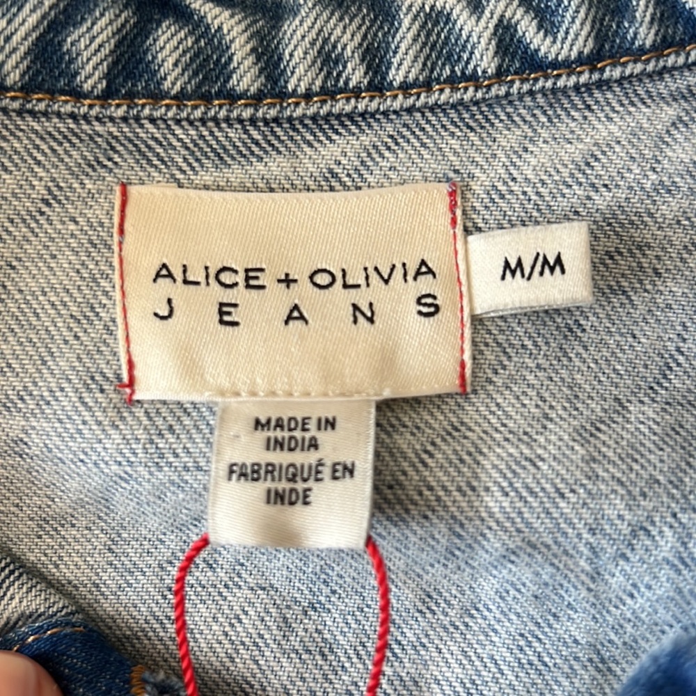 Alice + Olivia crop denim jacket NEW - Picture 9 of 10